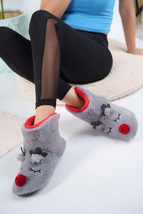 بوت خانگی طوسی زنانه پارچه ای Genel Markalar - کد 888188384