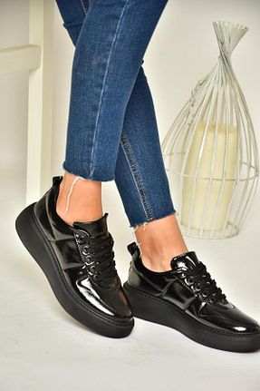 کفش اسنیکر مشکی زنانه بند دار Fox Shoes - کد 888153164