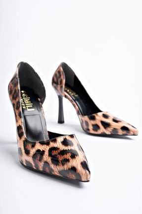 کفش پاشنه بلند کلاسیک متالیک زنانه چرم لاکی CİMİLİ SHOES - کد 888151828