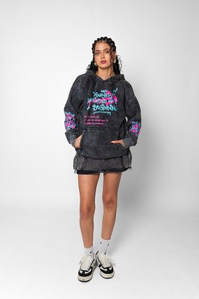 سوئیشرت مشکی زنانه چاپی Bak Moda - کد 886189444