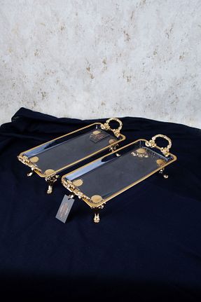 کاسه و بشقاب دکوراتیو طلائی شیشه ARGKRİSTAL - کد 888599033
