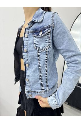 کاپشن آبی زنانه گشاد MODA - کد 888162349