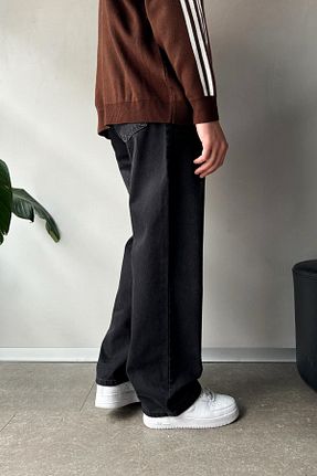 شلوار جین مشکی مردانه پاچه گشاد Flaw Wear - کد 888163055