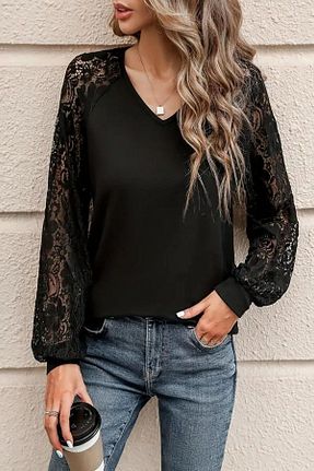 بلوز مشکی زنانه ساده Deafox - کد 888169258