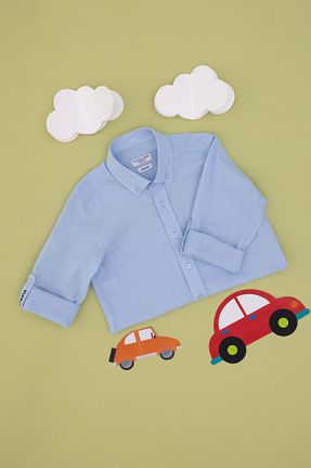 پیراهن سرمه ای بچه گانه یقه پیراهنی U.S. Polo Assn. - کد 888599136