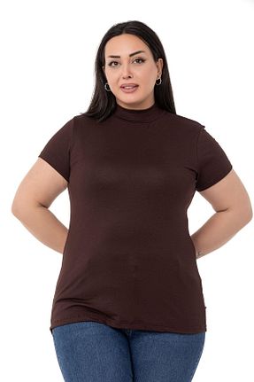 بادی سایز بزرگ قهوه ای زنانه Bodycon DISENTIS MODEST - کد 798220045