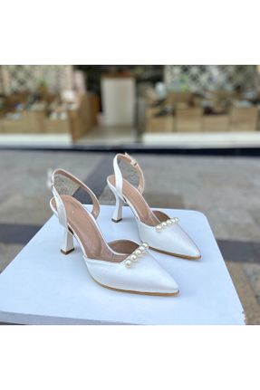 کفش پاشنه بلند کلاسیک نباتی زنانه ساتن Gloriys Ayakkabı & Çanta - کد 884235841