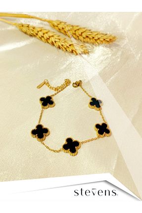 دستبند استیل (فولاد) طلائی زنانه سنگ STEVENS - کد 887776022