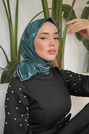 دستمال گردن فیروزه ای زنانه پنبه ای Silk Home - کد 888252289