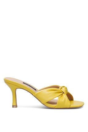 دمپائی زرد زنانه چرم مصنوعی Nine West - کد 246422154