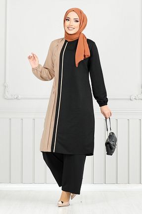 ست بالاتنه و پائین تنه مشکی زنانه بافتنی ModaMerve - کد 888622739