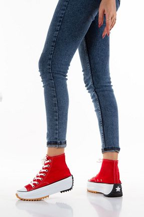 کفش اسنیکر قرمز زنانه بند دار NETSHOES - کد 897648066