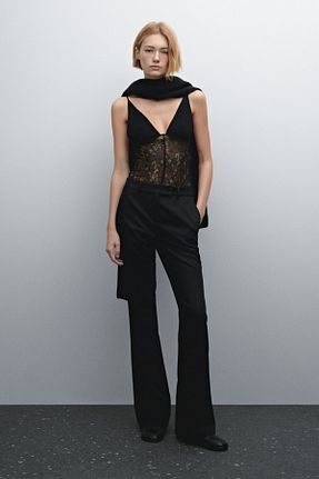 بلوز مشکی زنانه رگولار Massimo Dutti - کد 888336892