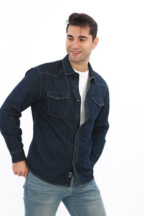 پیراهن خاکی مردانه رگولار MAGNUM JEANS DENİM - کد 888332370