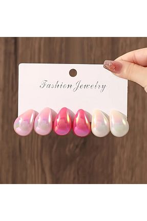 گوشواره جواهر صورتی رزین FASHİON JEWELRY - کد 888332965