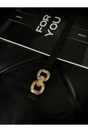 کمربند مشکی زنانه چرم مصنوعی Fiori - کد 888341203