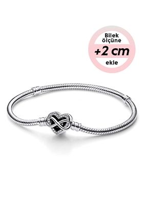 دستبند نقره نارنجی زنانه 925 عیار Pandora - کد 688618686