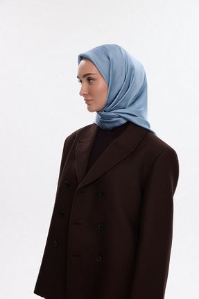 روسری آبی پنبه پلی استر MİRSOY SCARF - کد 888745935