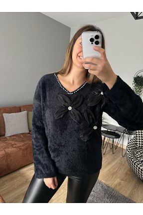 پلیور مشکی زنانه ساده İzel Benli Butik - کد 888368261
