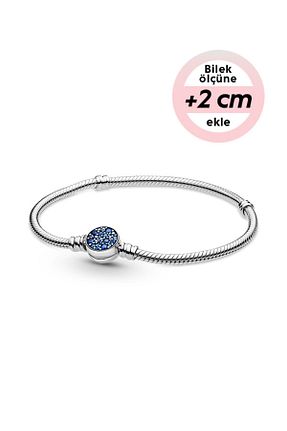 دستبند نقره آبی زنانه 925 عیار Pandora - کد 136168331