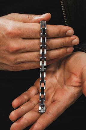 دستبند استیل (فولاد) متالیک مردانه استیل (فولاد) OSMANLI GÜMÜŞ - کد 888306057