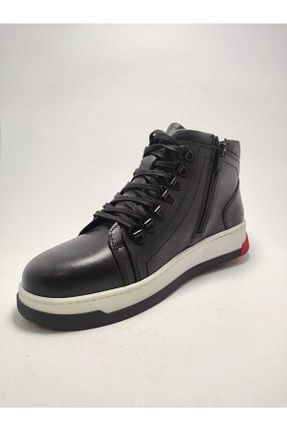 بوت / نیم بوت مشکی مردانه چرم خالص deriessem - کد 888386390