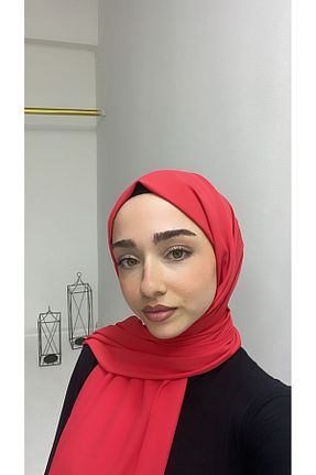 شال قرمز زنانه Medine İpeği GigiTex - کد 885132546