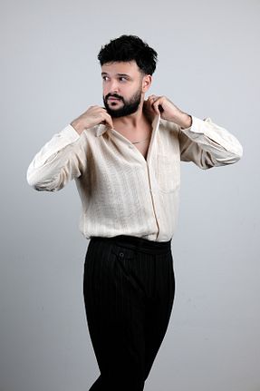 پیراهن نباتی مردانه Relaxed MODA - کد 888167800