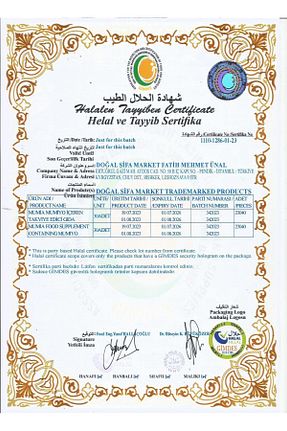 مینرال MUMİA MUMİYO İÇEREN TAKVİYE EDİCİ GIDA - کد 530145362