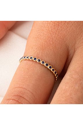 انگشتر نقره زرد زنانه یاقوت کبود FasekGold - کد 873041326