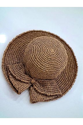 کلاه قهوه ای زنانه حصیر Zuviel Deco Handmade - کد 123294640