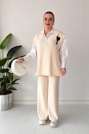 لباس بژ زنانه تریکو MaziButik - کد 888454867