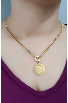 گردنبند استیل ( فولاد ) زرد زنانه استیل (فولاد) shop - کد 872542952