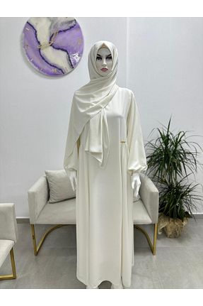 لباس حجاب سفید زنانه اورسایز erasra class - کد 888494563