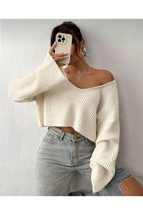 پلیور بژ زنانه ساده FLEX FASHION - کد 888494800