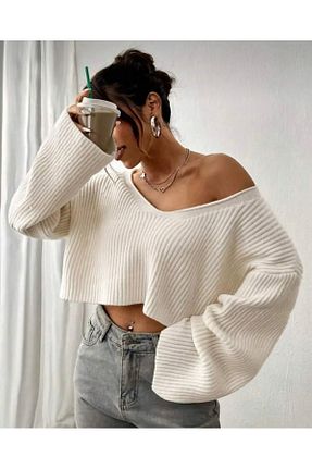 پلیور بژ زنانه ساده FLEX FASHION - کد 888494800