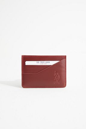 جا کارتی زرشکی زنانه چرم خالص U.S. Polo Assn. - کد 888517935