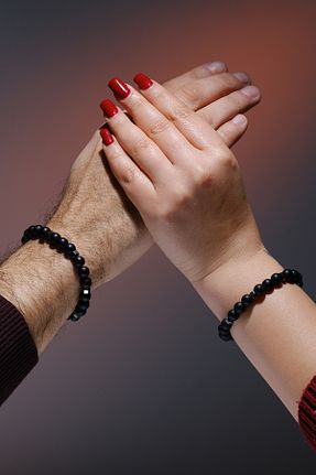 دستبند جواهر مشکی زنانه سنگ طبیعی STONY - کد 889970428