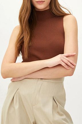 بلوز قهوه ای زنانه ساده MILANOFOX - کد 888520821