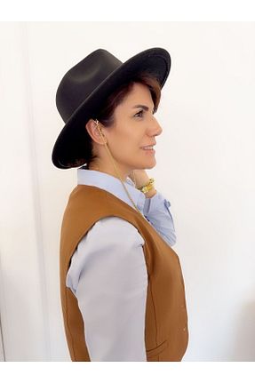 کلاه مشکی زنانه نمد Elegante - کد 888531785