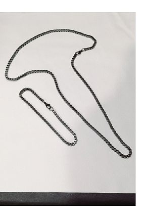 گردنبند جواهر مشکی مردانه روکش نقره imperial accessories - کد 888545684
