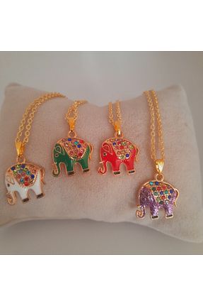 گردنبند جواهر سفید زنانه برنجی Minnoş Dükkan - کد 888534554