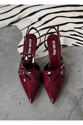 کفش پاشنه بلند کلاسیک زرشکی زنانه چرم لاکی nope21shoess - کد 788013133