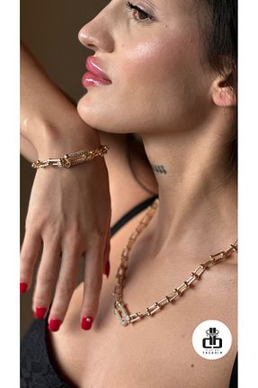 گردنبند استیل ( فولاد ) طلائی زنانه استیل (فولاد) db DİLEK BAŞ TASARIM - کد 888567502