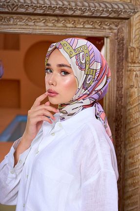 روسری صورتی پنبه پلی استر İpekhan - کد 850315078