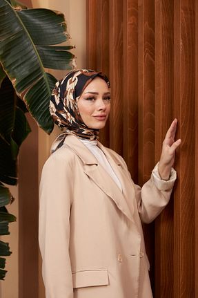 روسری قهوه ای پنبه پلی استر İpekhan - کد 780047030