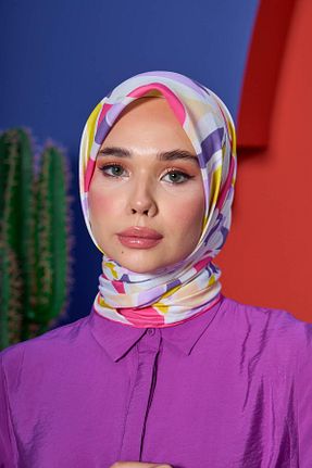 روسری بنفش پنبه پلی استر İpekhan - کد 850312050