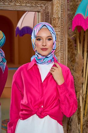 روسری بنفش پنبه پلی استر İpekhan - کد 850315526
