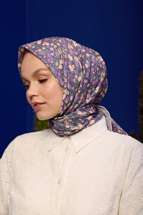 روسری بنفش پنبه پلی استر İpekhan - کد 850314588