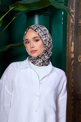 روسری قهوه ای پنبه پلی استر İpekhan - کد 850304997